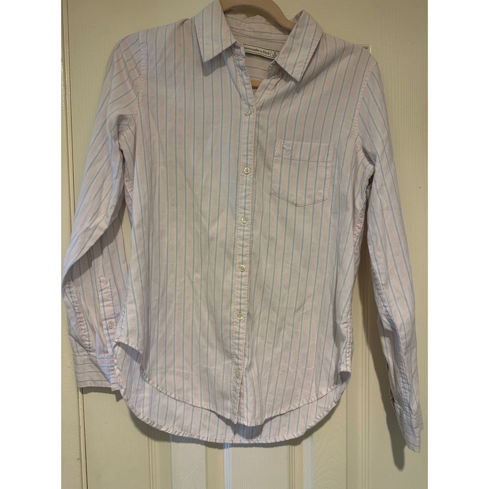 Abercrombie & Fitch Striped Button Down Shirt Small Pink‎ Blue Coastal Preppy